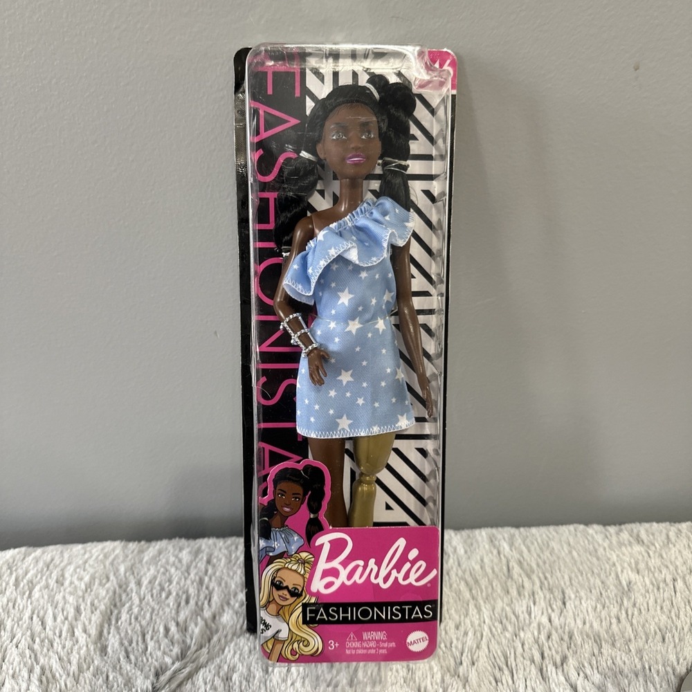 New Mattel Barbie Fashionista Doll #146 2 Twisted Braids Prosthetic Leg